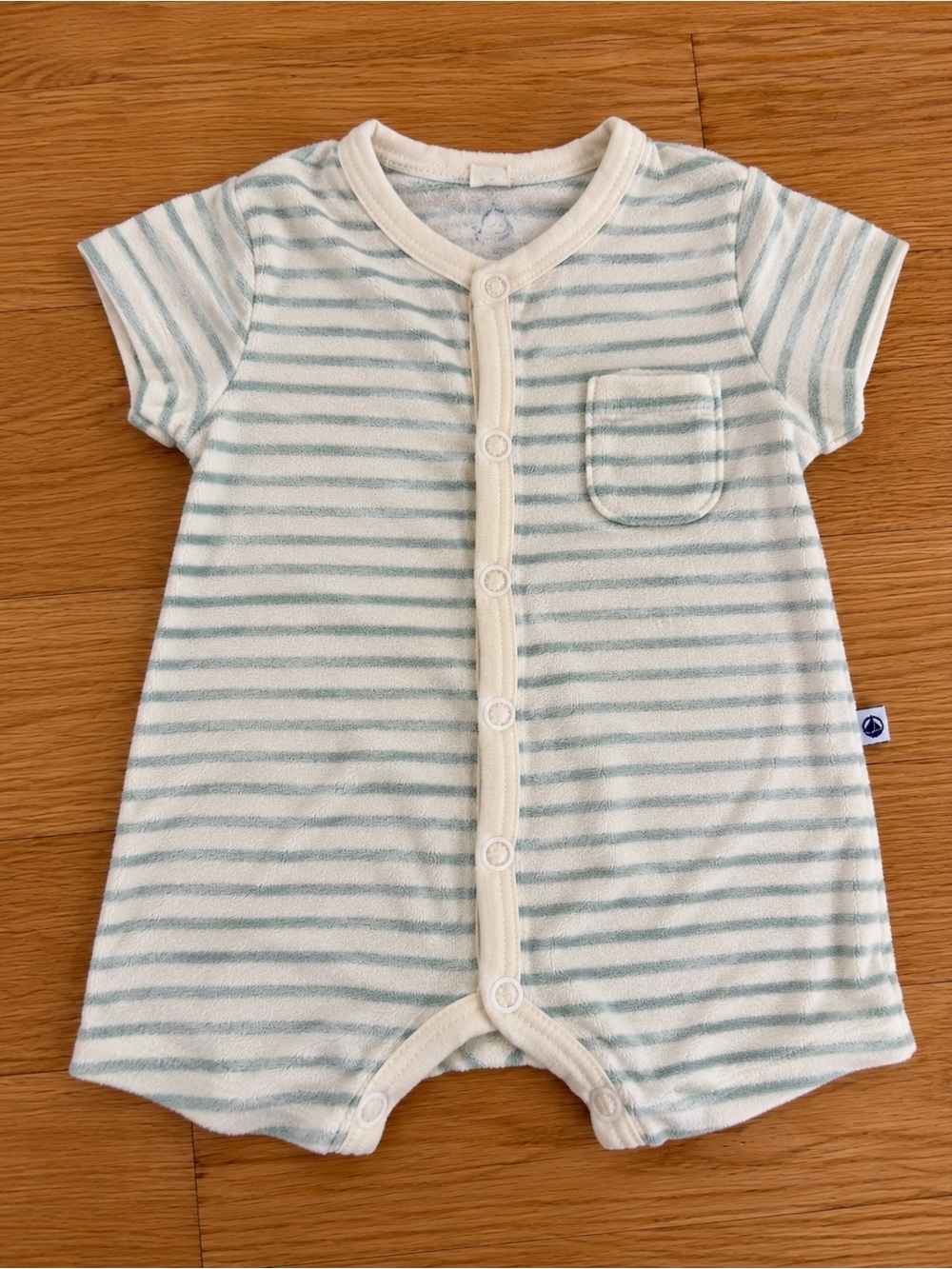 Petit Bateau Terry Striped Baby Romper 3M